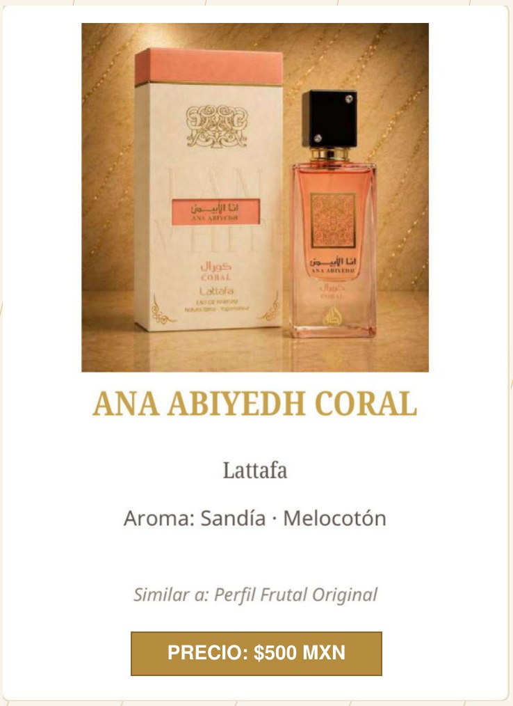Ana Abiyedh Coral de Lattafa