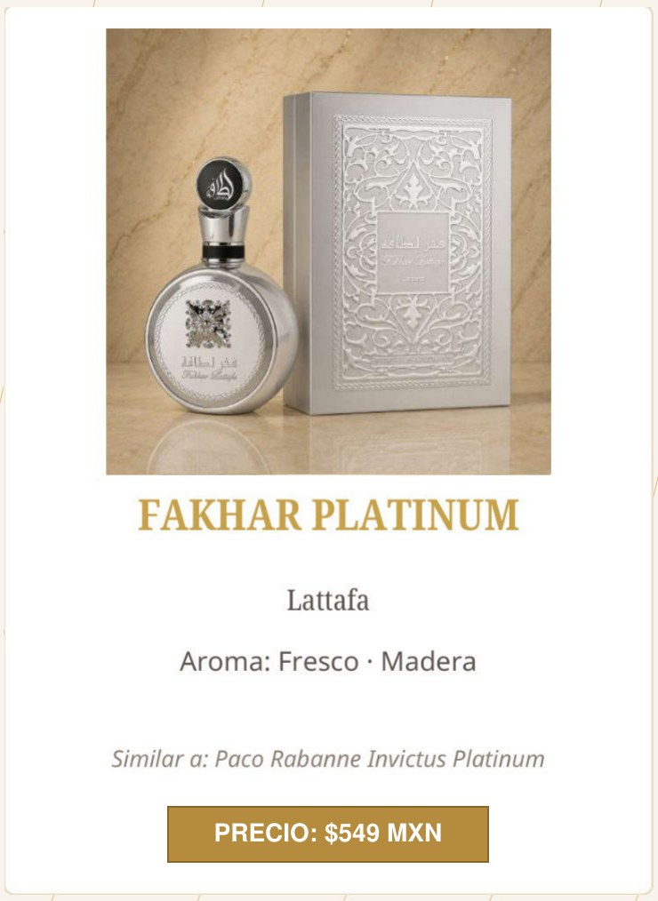 Fakhar Platinum de Lattafa