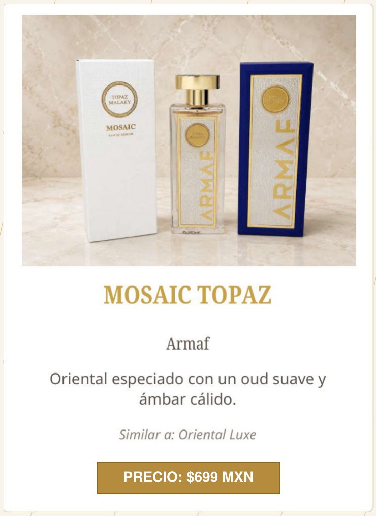 Mosaic Topaz de Armaf